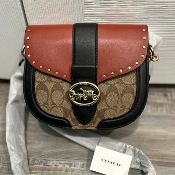 Coach Colorblock Georgie Saddle Bag NWT!